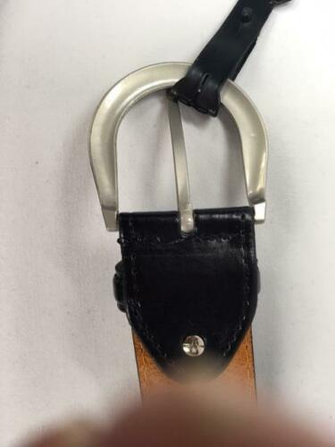 Black Patriotic Genuine Leather Belt USA and Eagle Decoration