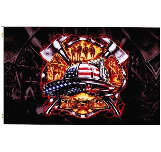 Firefighters Patriotic Hero Flag 3'x5'