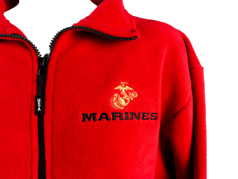 Men's US Marines Red Fleece Jacket