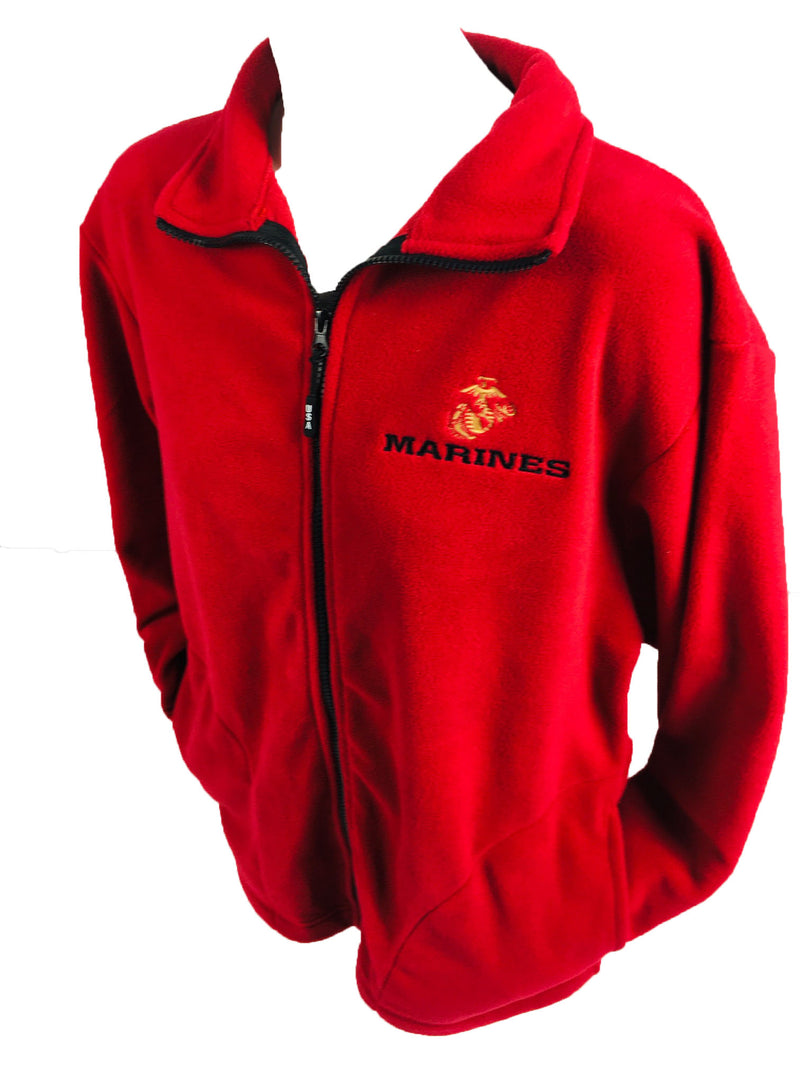 Men's US Marines Red Fleece Jacket