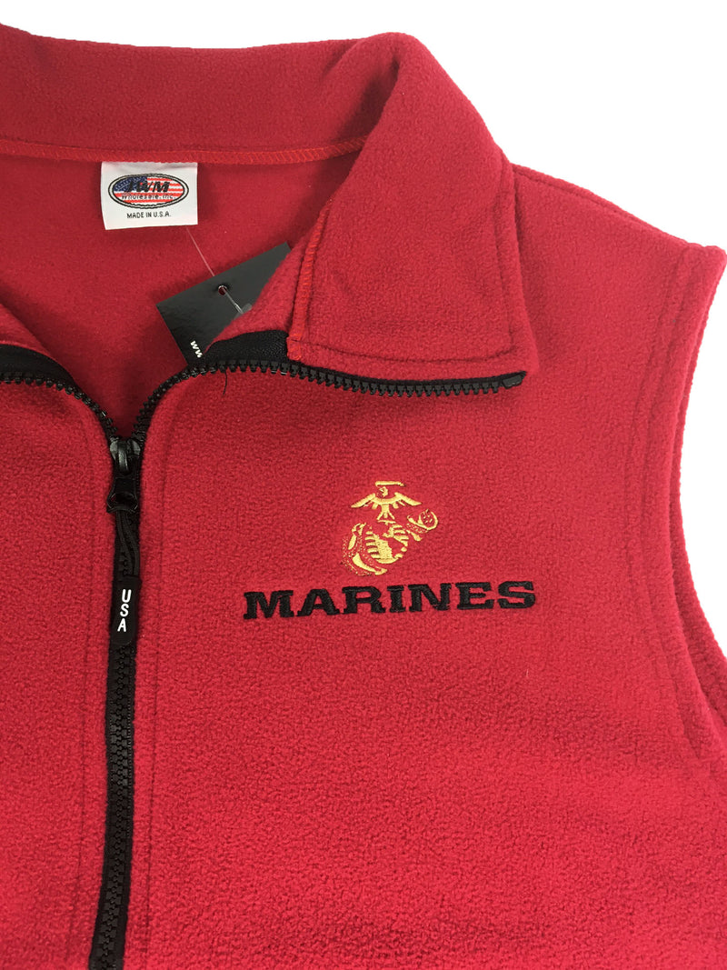 Men's Red US Marine Corps Fleece Vest