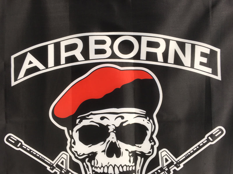 Black Airborne Mess With the Best Die Like the Rest 3'x5' Flag