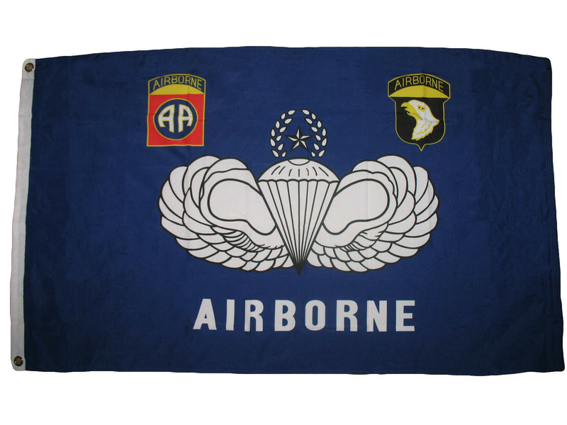 Blue Airborne 3'x5' Flag 82nd Airborne and 101st Airborne