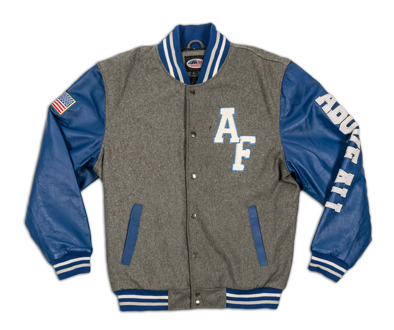 Men's US Air Force Gray and Blue Varsity Jacket