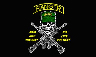 Ranger Mess With the Best Die Like the Rest 3'x5' Flag