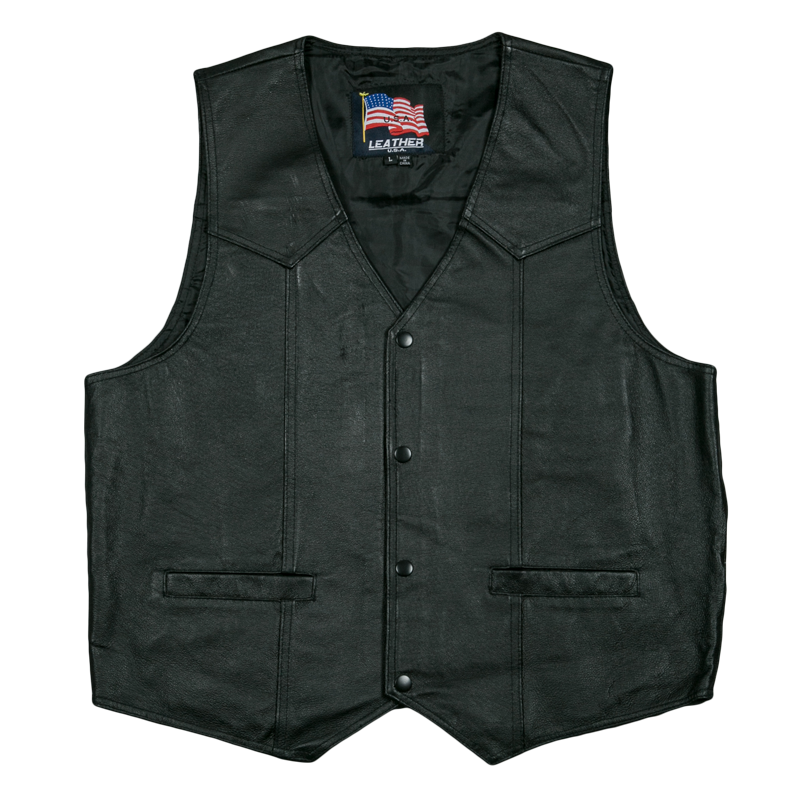 Men's US Air Force Black Leather Vest